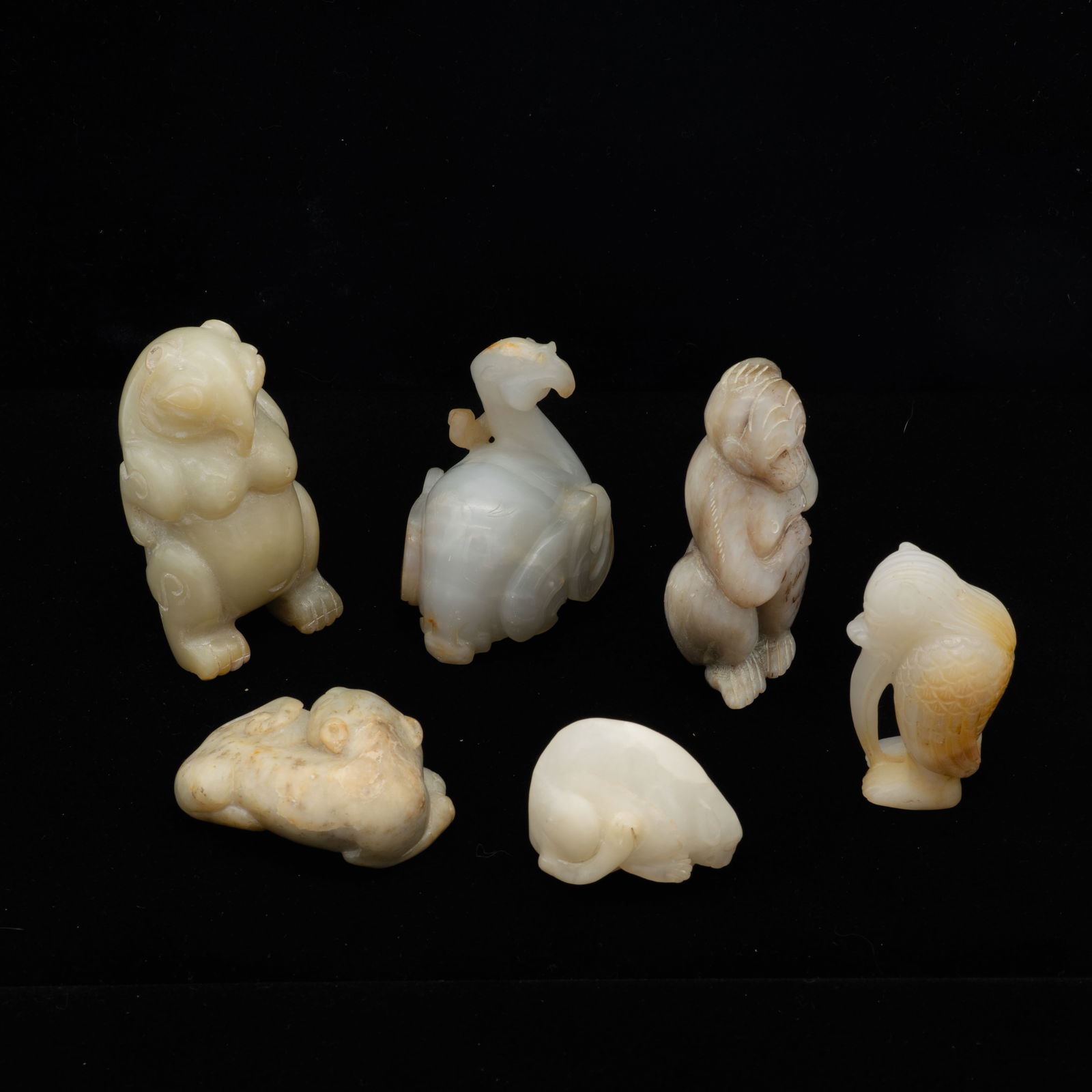 Group of Six Chinese Carved Hardstone Animals and Figures (1 of 9)