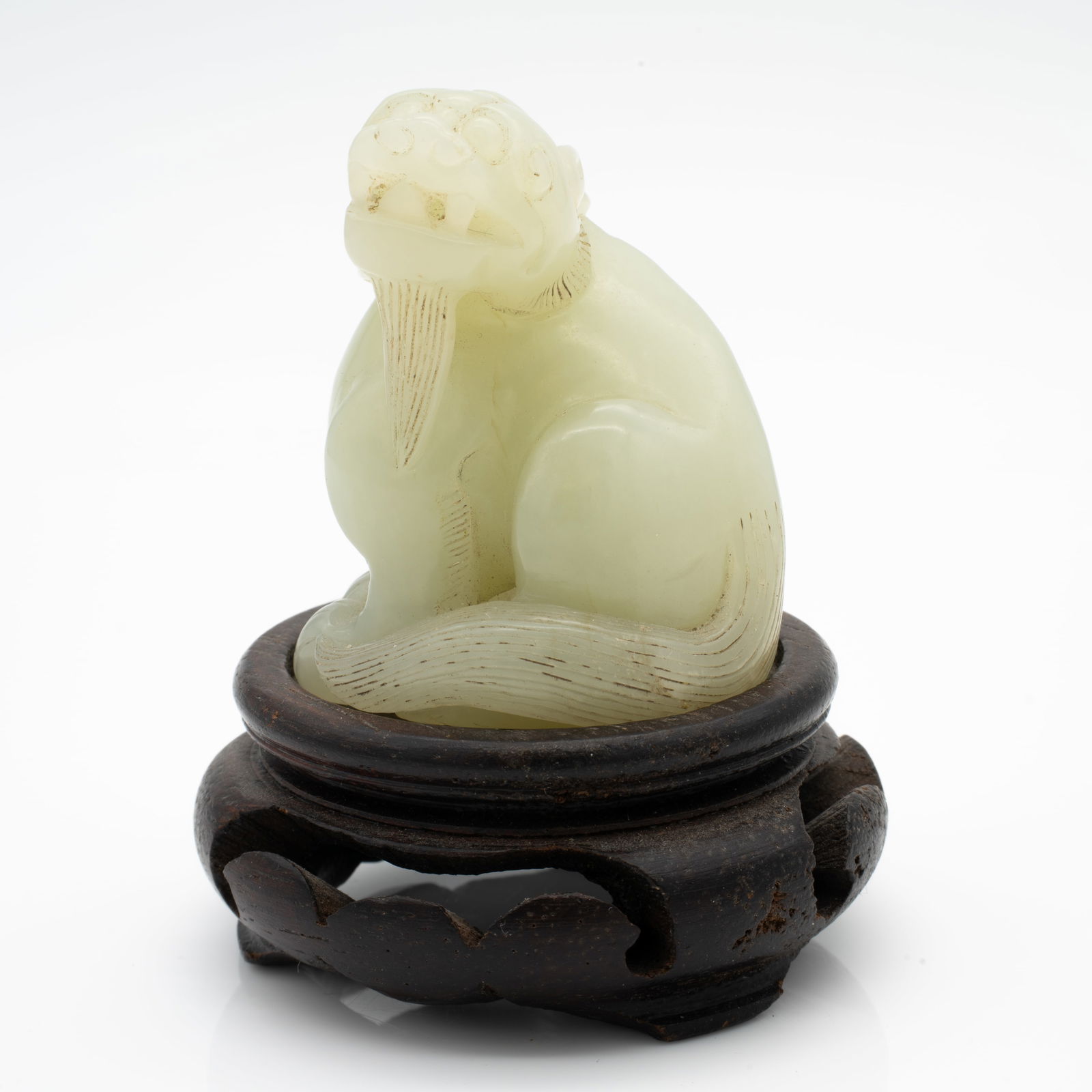 Carved Chinese Jade Figure of a Seated Mythical Beast (1 of 6)