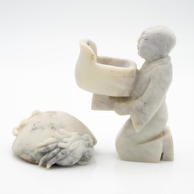 Group of Two Chinese Hardstone Carvings