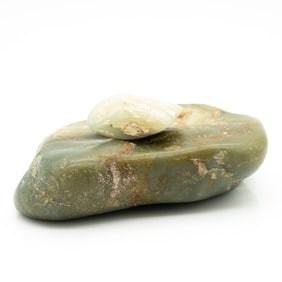 Two Smooth Polished Pieces of Jade