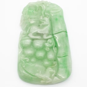 Chinese Carved Jade Forest Scenes Pendant