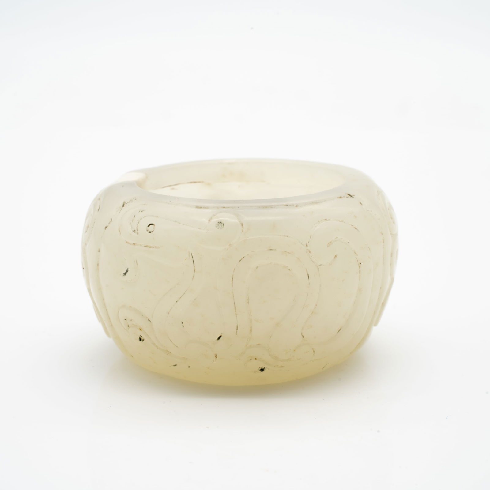 Small Chinese Archaistic Vessel Carved in Pale Celadon Jade (1 of 6)
