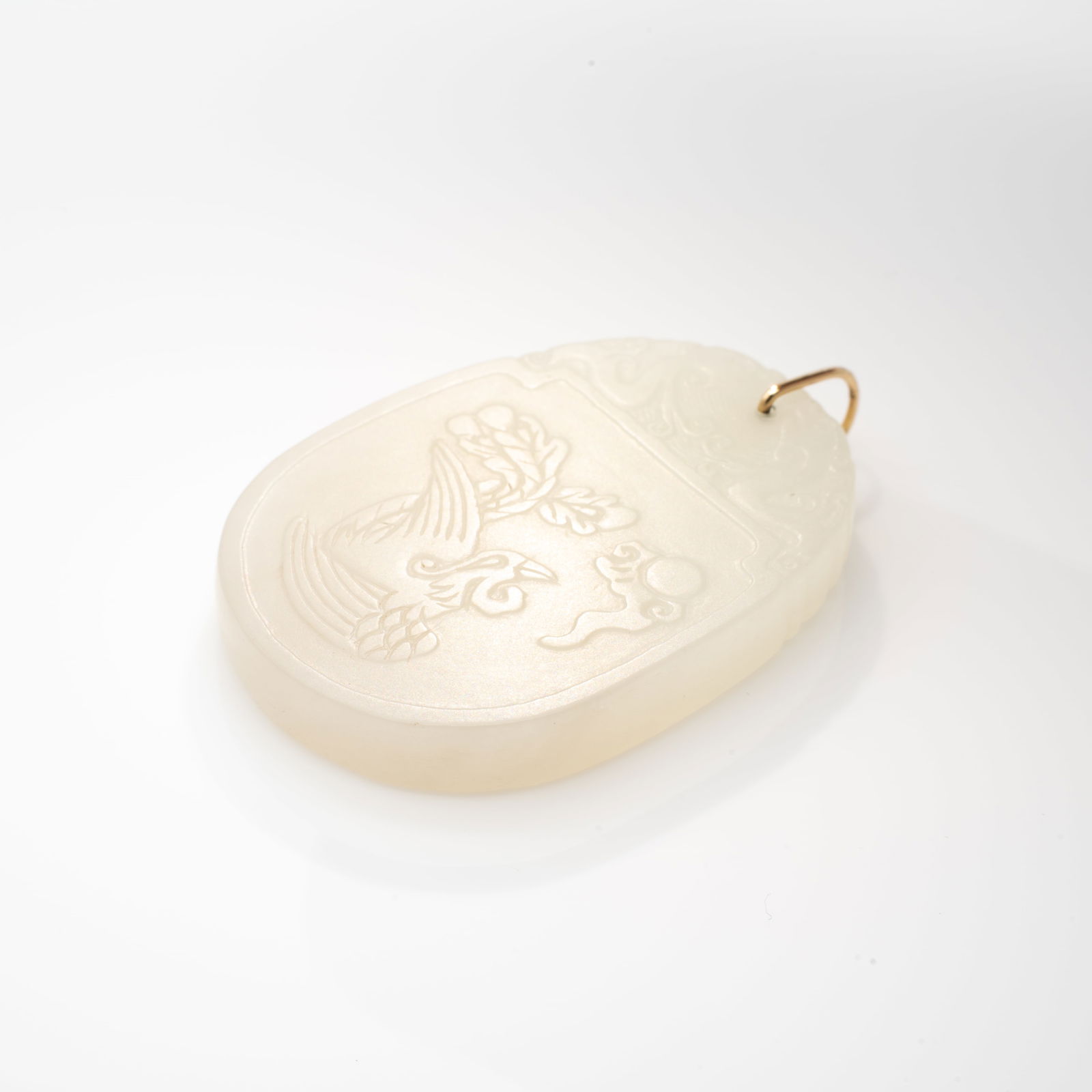 Chinese Double-sided Carved Jade Pendant Mounted in 14K Gold (1 of 7)