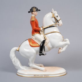 Augarten Wien Porcelain Figurine “Levade – Spanische Reitschule," Spanish Riding School Rider on