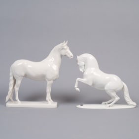 Two German Porcelain Horse Figures – Nymphenburg & Rosenthal