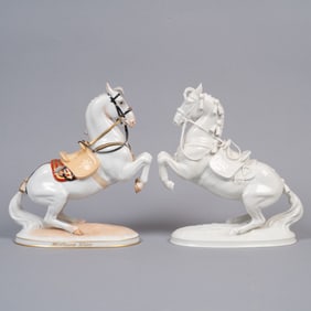 2 Augarten Wien Porcelain Figurine “Levade – Spanische Reitschule,?? Spanish Riding School