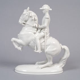 Augarten Wien Porcelain Figurine Model 1591 “Levade – Spanische Reitschule,?? White Glazed
