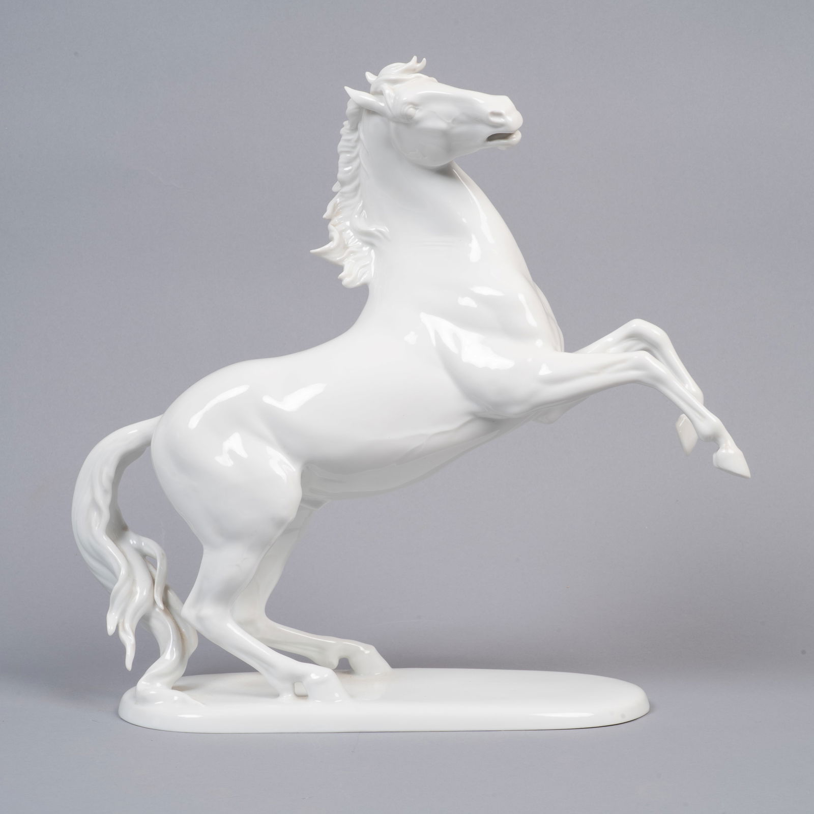 Hugo Meisel, Rosenthal White Glazed Porcelain Rearing Horse (1 of 5)