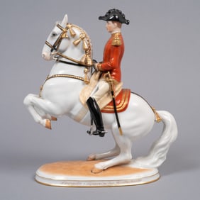 Augarten Vienna Porcelain Spanish Riding School Figurine, “Levade?? (Model 1591) As Is