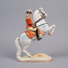 Dresden Art Porcelain Figurine, Spanish Riding School “Levade?? Rider, Germany, Wilhelm Rittirsch