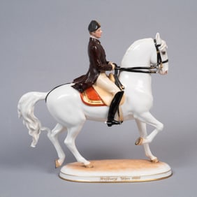 Augarten Wien Porcelain Equestrian Figure, Trab, Spanish Riding School, Hofburg Wien 1926