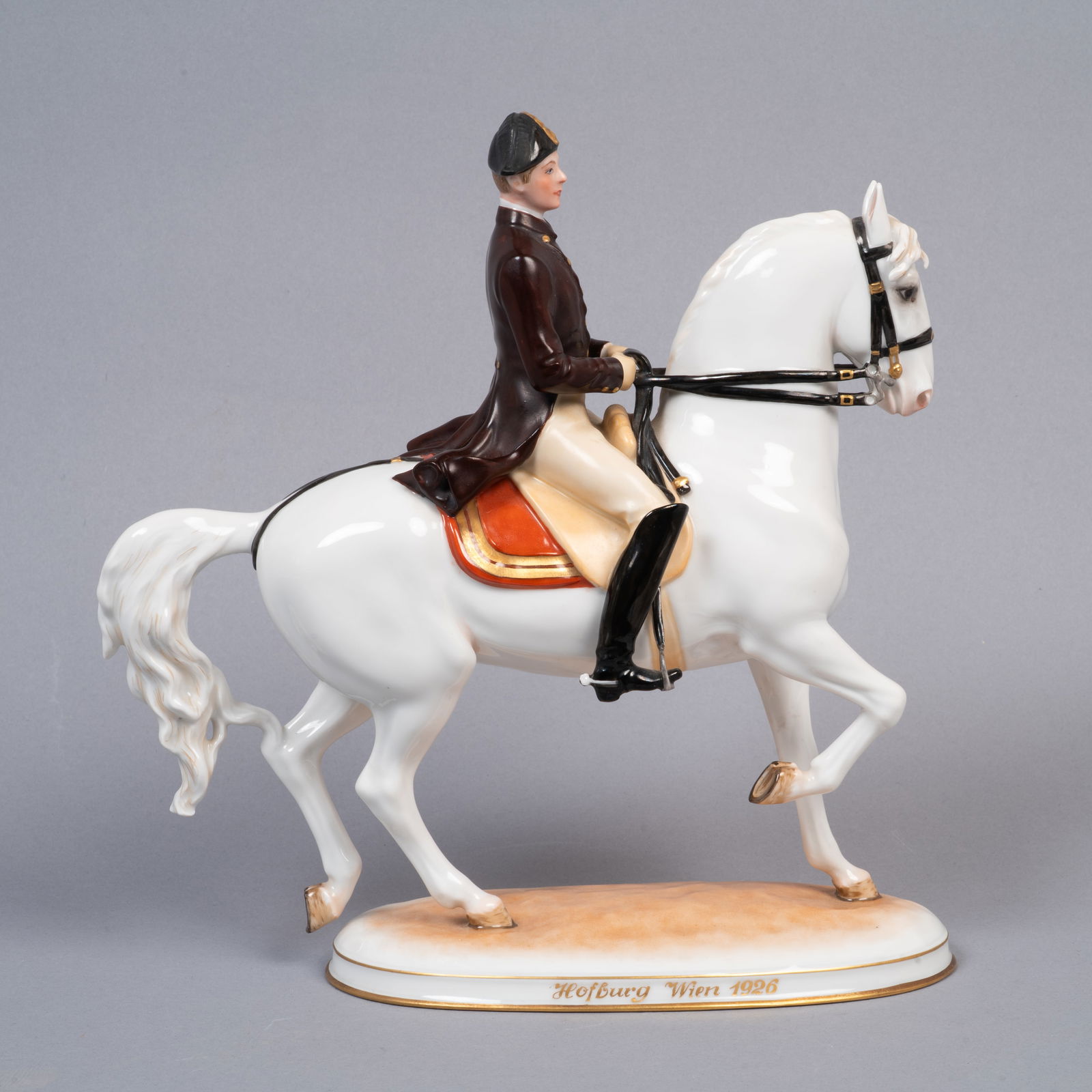 Augarten Wien Porcelain Equestrian Figure, Trab, Spanish Riding School, Hofburg Wien 1926 (1 of 7)