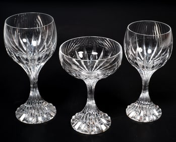 17 Pcs, Baccarat Massena Cut Crystal Stemware Group