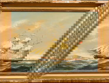 Salvatore Colacicco (Italian, b. 1935), The Sailing Ship "Deva" Seascape Painting