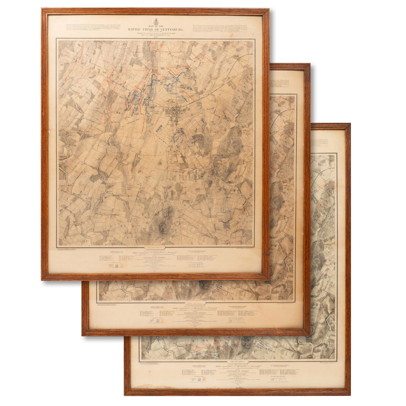 Set of 3, 1876 Gettysburg Battlefield Maps (1 of 19)