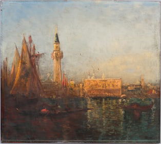 Félix Ziem (1821–1911), View of Venice, Oil on Board