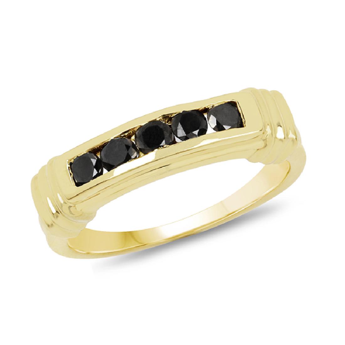0.50 CTW Genuine Black Diamond .925 Sterling Silver: 0.50 CTW Genuine Black Diamond .925 Sterling Silver Ring Metal Type: .925 Sterling Silver Setting: Channel Item: Ring Finish: 14K Yellow Gold Plated Total CTW: 0.50 Carat Length 5.84 MM <