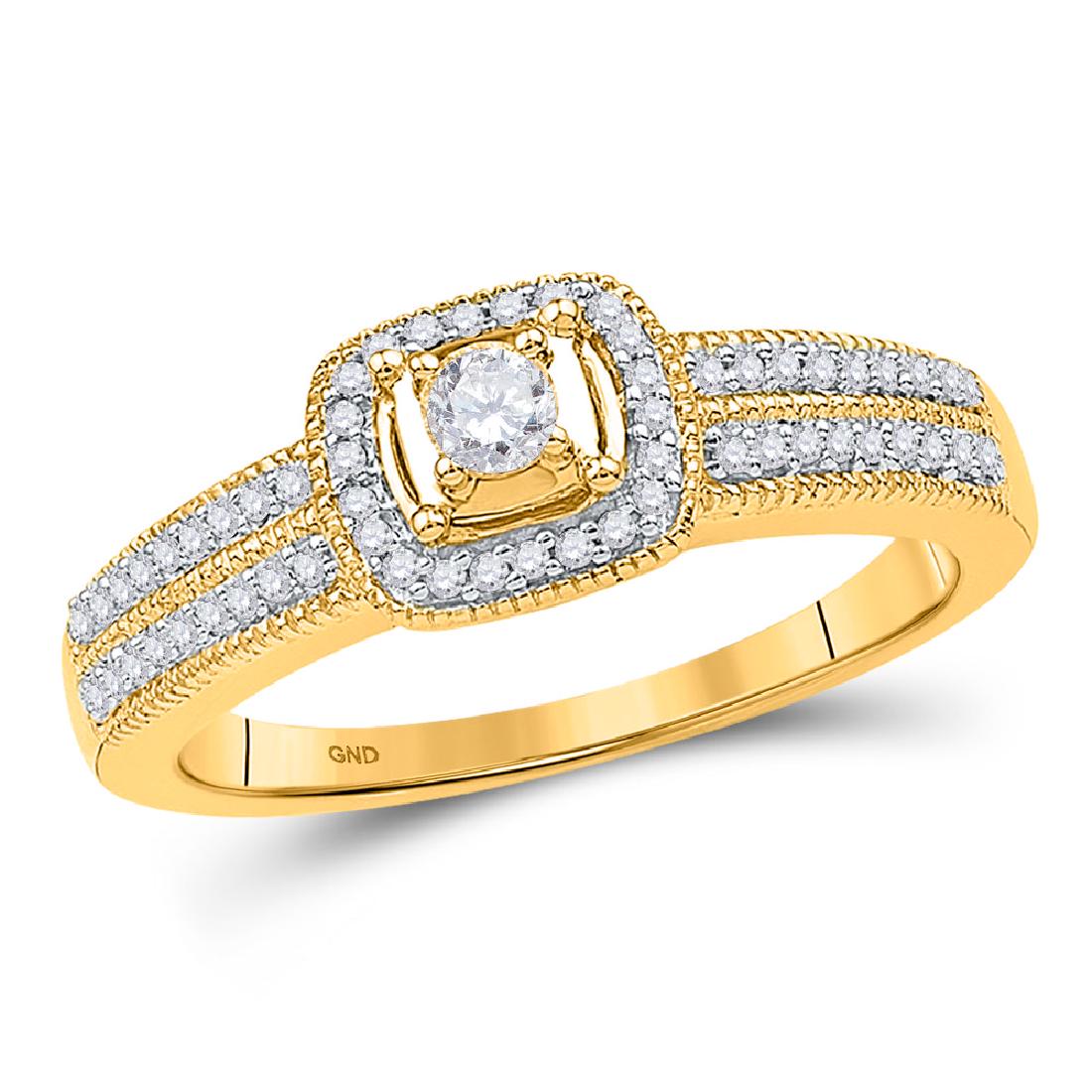 Diamond Solitaire Double Row Milgrain Bridal Wedding: Diamond Solitaire Double Row Milgrain Bridal Wedding Engagement Ring 10kt Yellow Gold Manufacturer Model: GGA-100261 Description 10kt Yellow Gol