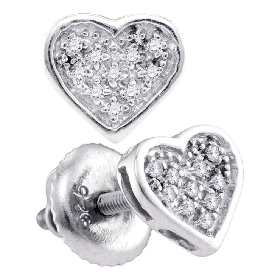 Diamond Heart Cluster Stud Earrings Sterling Silver: Diamond Heart Cluster Stud Earrings Sterling Silver Manufacturer Model: GGA-57552 Description Sterling Silver Womens Round Diamond Heart Cluster