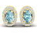 0.80 CTW Genuine Sky Blue Topaz & Diamond Earrings 18K