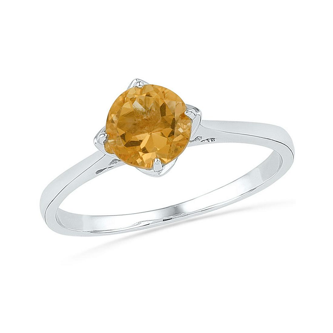 Lab-Created Citrine Solitaire Bridal Ring Sterling: Lab-Created Citrine Solitaire Bridal Ring Sterling Silver Manufacturer Model: GGA-101277 Description Sterling Silver Womens Round Lab-Created Ci