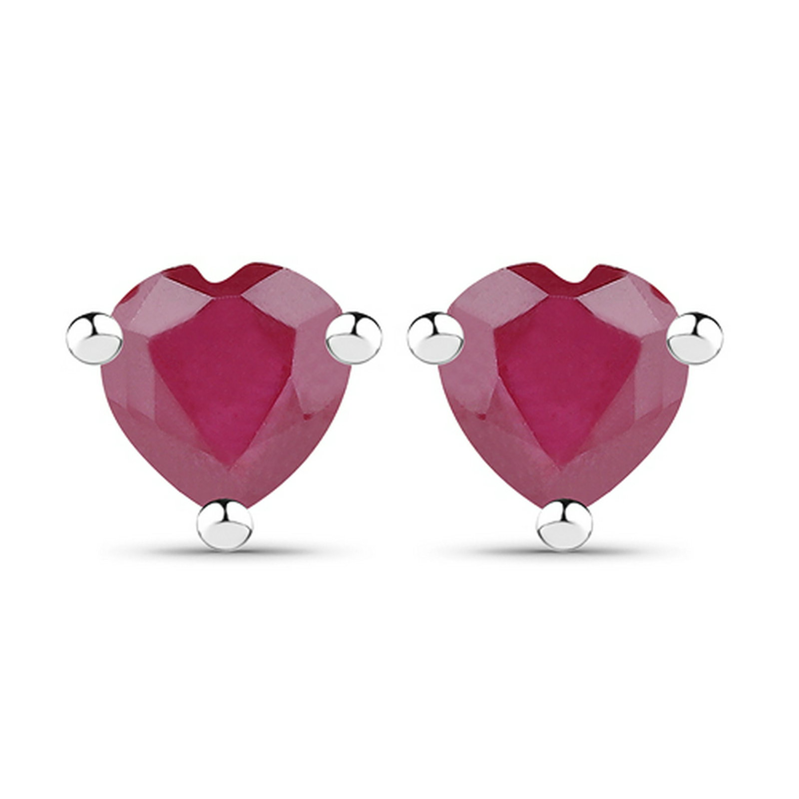 0.70 CTW Genuine Ruby .925 Sterling Silver Earrings: 0.70 CTW Genuine Ruby .925 Sterling Silver Earrings Metal Type: .925 Sterling Silver Setting: prongs Item: Earrings Finish: Rhodium Plated Total CTW: 0.70 Carat Length 4.32 MM Width: 5.33