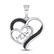 Black Color Enhanced Diamond Mom Mother Heart Pendant