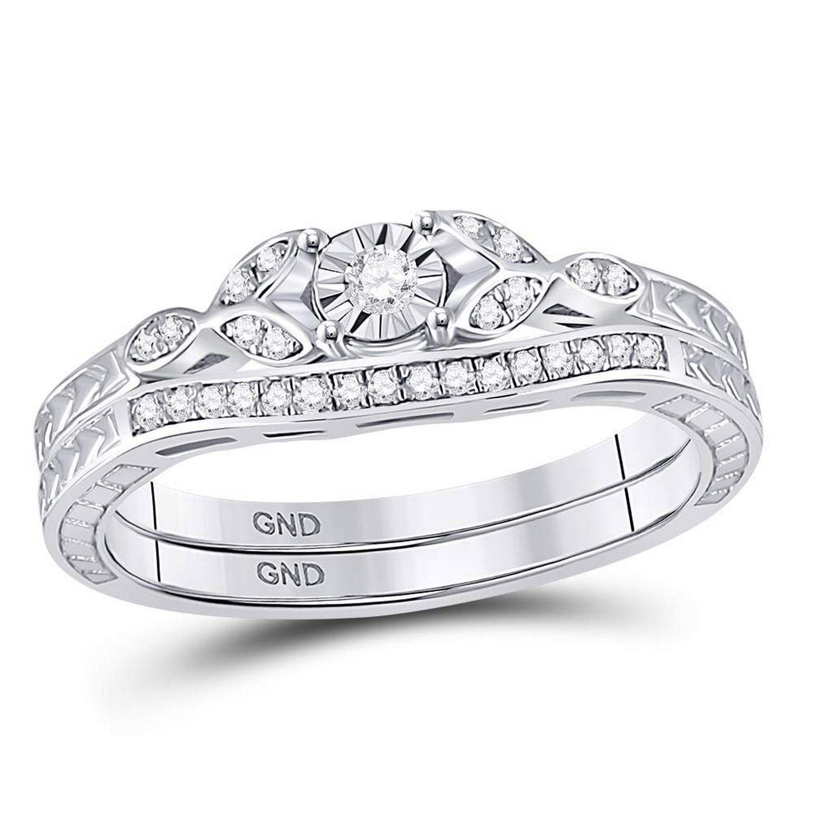 Diamond Bridal Wedding Engagement Ring Sterling Silver: Diamond Bridal Wedding Engagement Ring Sterling Silver Manufacturer Model: GGA-130075 Description Sterling Silver Womens Round Diamond Bridal We