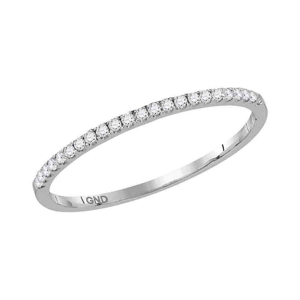 Diamond Slender Stackable Band 14kt White Gold: Diamond Slender Stackable Band 14kt White Gold Manufacturer Model: GGA-118697 Description 14kt White Gold Womens Round Diamond Slender Stackable