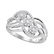 14K White Gold Ring Triple Cluster Strand 0.5ctw