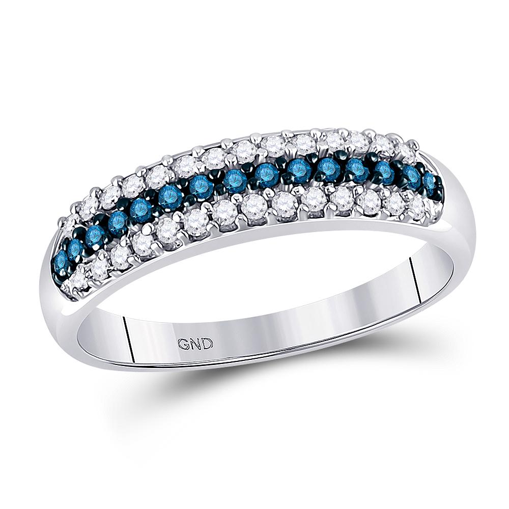 10K White Gold Ring 0.38ctw Colored Blue Diamond,: 10K White Gold Ring 0.38ctw Colored Blue Diamond, Diamond, Manufacturer's Suggested Retail Price: $1100.00 Stone1 Type: Colored Blue Diamond @ 0.15 ctw Stone1 Color: Blue Stone1 Clarity: I2-I3 Stone2 