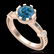 1.71 ctw Fancy Intense Blue Diamond Art Deco Ring 18K