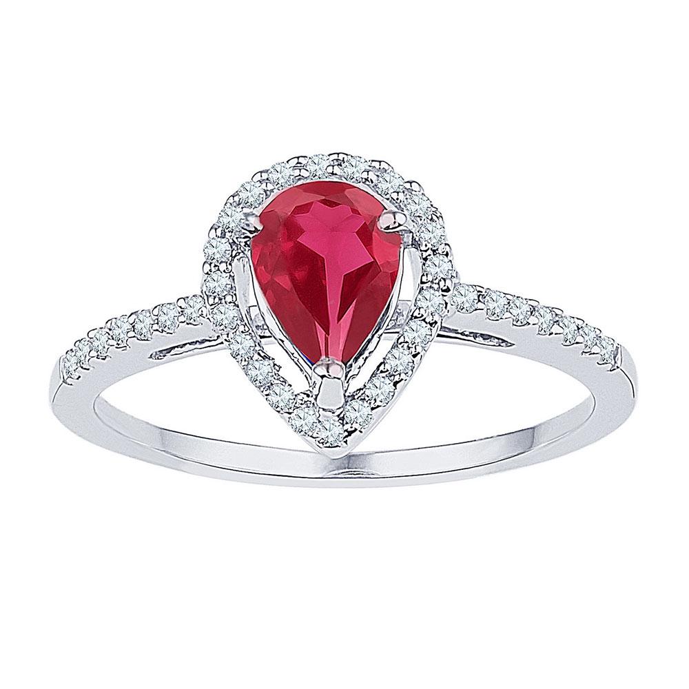10K White Gold Ring 0.2ctw Lab Ruby: 10K White Gold Ring 0.2ctw Lab Ruby Manufacturer's Suggested Retail Price: $800.00 Stone1 Type: Lab-created Ruby @ 0.20 ctw Stone1 Color: Red Stone1 Clarity: Flawless Metal Type: 10K White Gold Produc