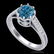 1.25 ctw Fancy Intense Blue Diamond Art Deco Ring 18K