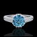 1.25 ctw Fancy Intense Blue Diamond Art Deco Ring 18K - 2