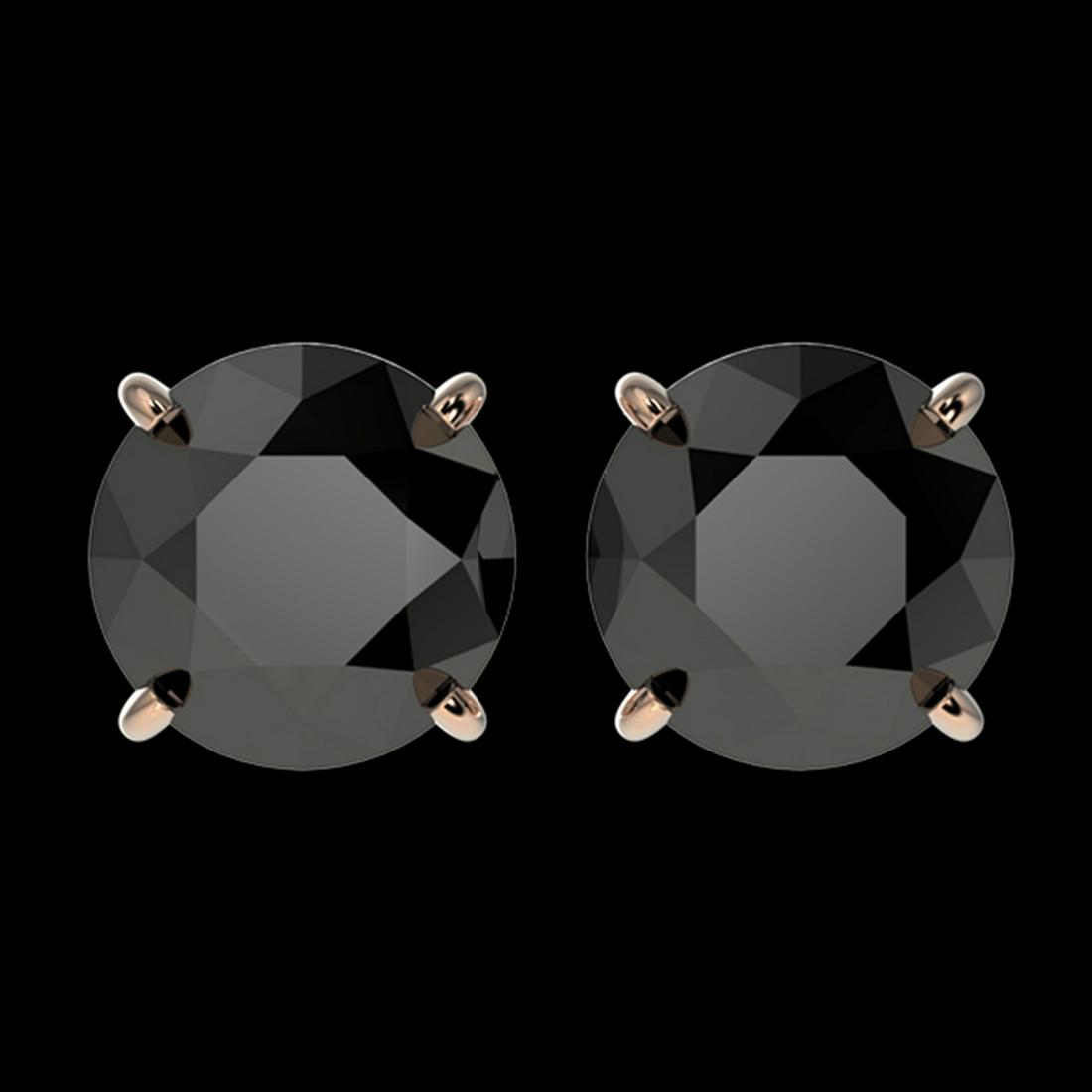 3.50 ctw Fancy Black Diamond Solitaire Stud Earrings: 3.50 ctw Fancy Black Diamond Solitaire Stud Earrings 10K Rose Gold Manufacturer's Suggested Retail Price: $3,450 Factory offers perfect factory sizing, for all rings & custom length for larger necklac