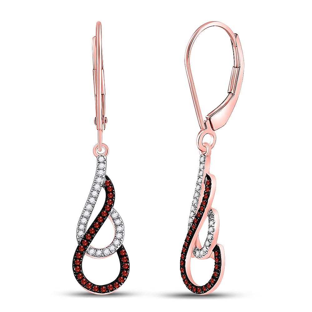 10K Rose Gold Earrings 0.25ctw Colored Red Diamond: 10K Rose Gold Earrings 0.25ctw Colored Red Diamond Manufacturer's Suggested Retail Price: $1240.00 Stone1 Type: Colored Red Diamond @ 0.25 ctw Stone1 Color: Red Stone1 Clarity: I2-I3 Metal Type: 10K R