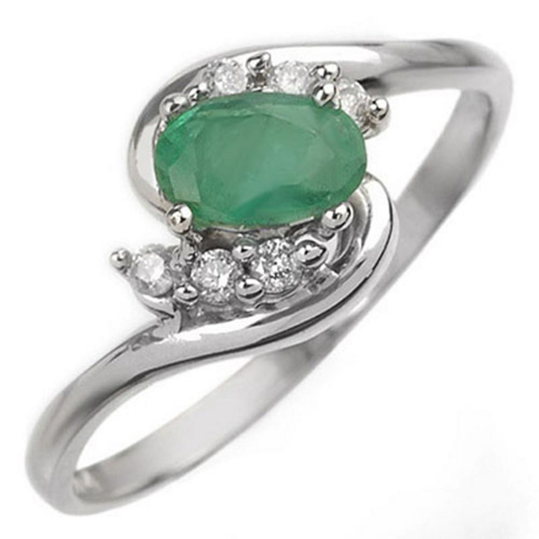 0.60 ctw Emerald & Diamond Ring 10K White Gold: 0.60 ctw Emerald & Diamond Ring 10K White Gold Manufacturer's Suggested Retail Price: $1,450 Factory offers perfect factory sizing, for all rings & custom length for larger necklaces and bracelets.