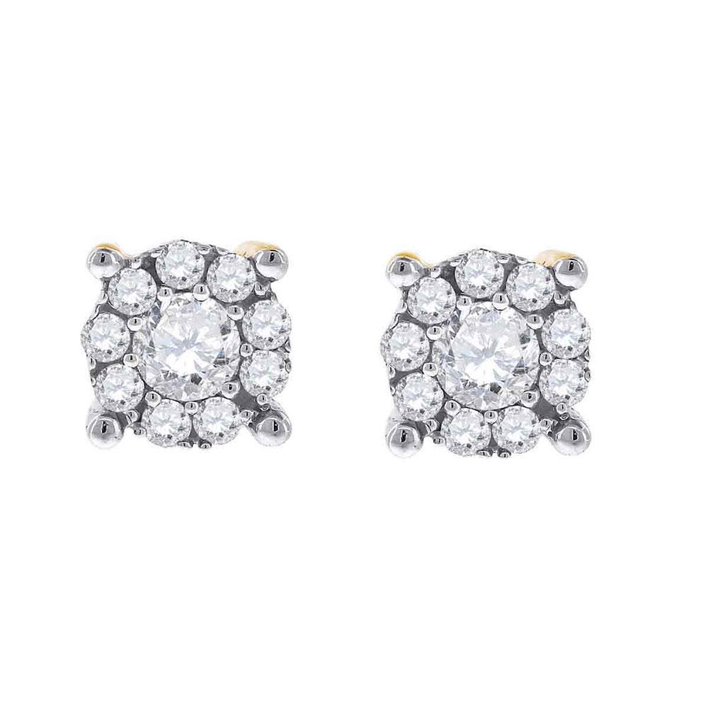 14K White Gold Earrings Cluster 0.35ctw Diamond: 14K White Gold Earrings Cluster 0.35ctw Diamond Manufacturer's Suggested Retail Price: $1540.00 Stone1 Type: Diamond @ 0.35 ctw Stone1 Color: H-I Stone1 Clarity: I1-I2 Metal Type: 14K White Gold Produ