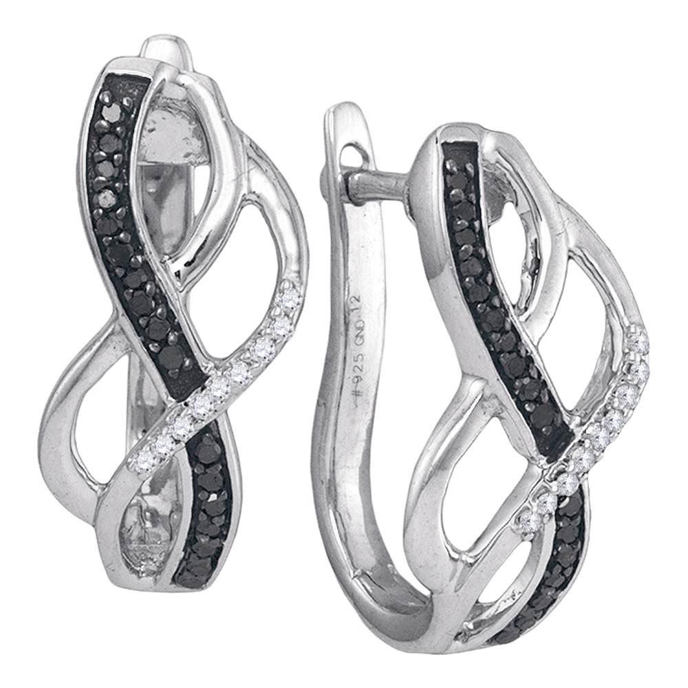 Sterling Silver Earrings Cluster 0.25ctw Colored Black: Sterling Silver Earrings Cluster 0.25ctw Colored Black Diamond, Diamond, Manufacturer's Suggested Retail Price: $380.00 Stone1 Type: Colored Black Diamond @ 0.17 ctw Stone1 Color: Black Stone1 Clarity