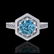 0.77 ctw Fancy Intense Blue Diamond Art Deco Ring 18K - 2