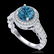 1.91 ctw Fancy Intense Blue Diamond Art Deco Ring 18K