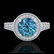 1.91 ctw Fancy Intense Blue Diamond Art Deco Ring 18K - 2