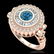 2.03 ctw Fancy Intense Blue Diamond Art Deco Ring 18K