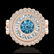 2.03 ctw Fancy Intense Blue Diamond Art Deco Ring 18K - 2
