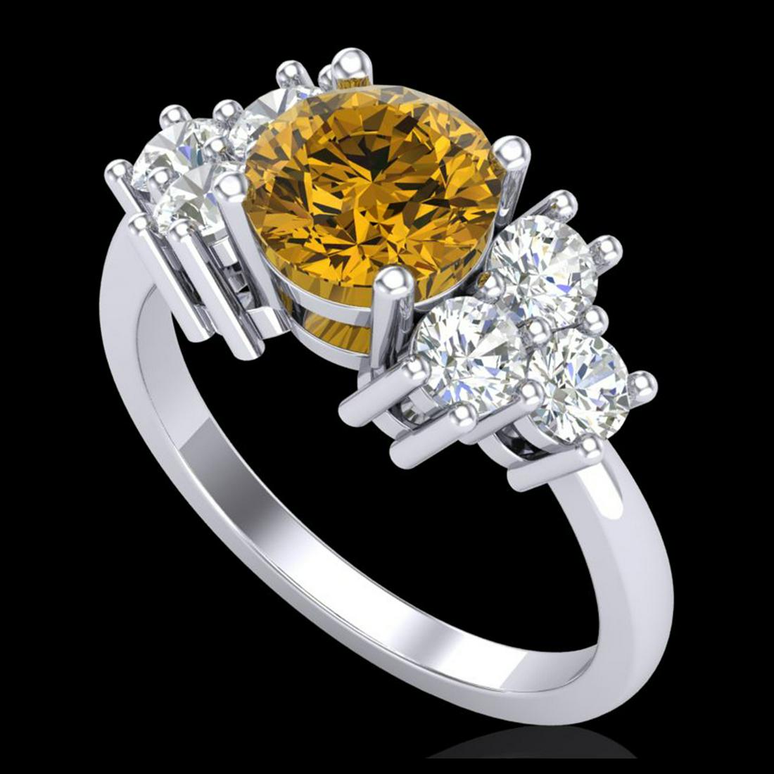 1.51 ctw Intense Fancy Yellow Diamond Art Deco Ring 18K: 1.51 ctw Intense Fancy Yellow Diamond Art Deco Ring 18K White Gold Designer Brand Luxury Jewelry, made in the USA Suggested Retail Price: $15,950 Factory offers perfect factory sizing, for all rings &