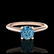 0.56 ctw Fancy Intense Blue Diamond Art Deco Ring 18K - 2