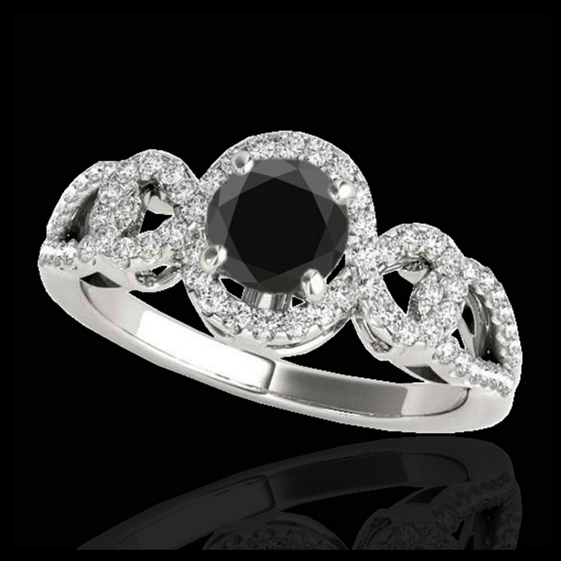 1.38 ctw VS Black Diamond Solitaire Halo Ring 10K White: 1.38 ctw VS Black Diamond Solitaire Halo Ring 10K White Gold Designer Brand Luxury Jewelry, made in the USA Suggested Retail Price: $4,250 Factory offers perfect factory sizing, for all rings & custom