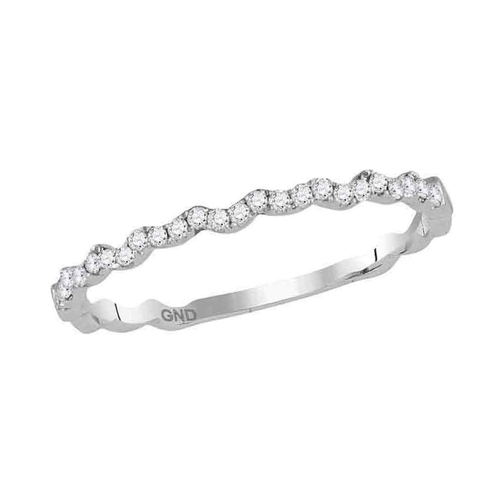 10kt White Gold Round Diamond Asymmetrical Stackable: 10kt White Gold Round Diamond Asymmetrical Stackable Band Ring 1/8 Cttw Manufacturer Model: JSC-118092 Description 10kt White Gold Womens Round