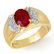 2.75 ctw Ruby & Diamond Men's Ring 10K Yellow Gold